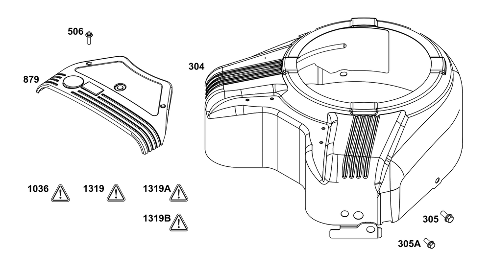 Blower Housing Group Diagram and Parts List for 356777-0153-B5 200000 - 399999 Briggs and Stratton Engine
